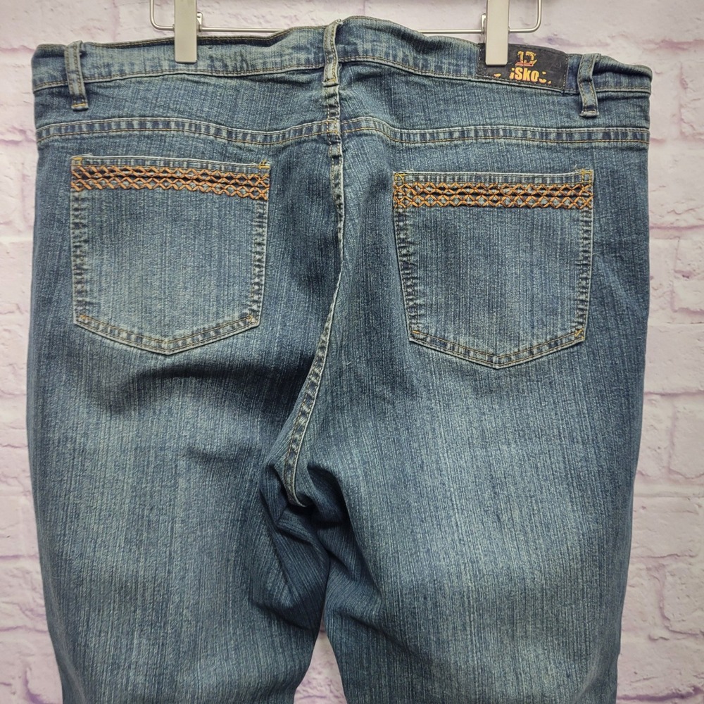 Y2k Old Skool Embroidered Flare Jeans Womens 20 Retro Thrifty‎ Denim Streetwear - Picture 4 of 11